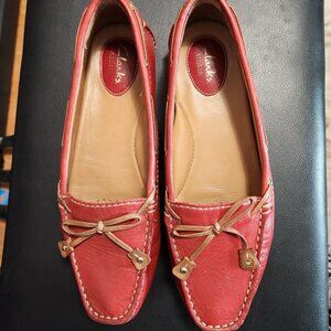Clarks Artisan Red Dunbar Racer Loafers
